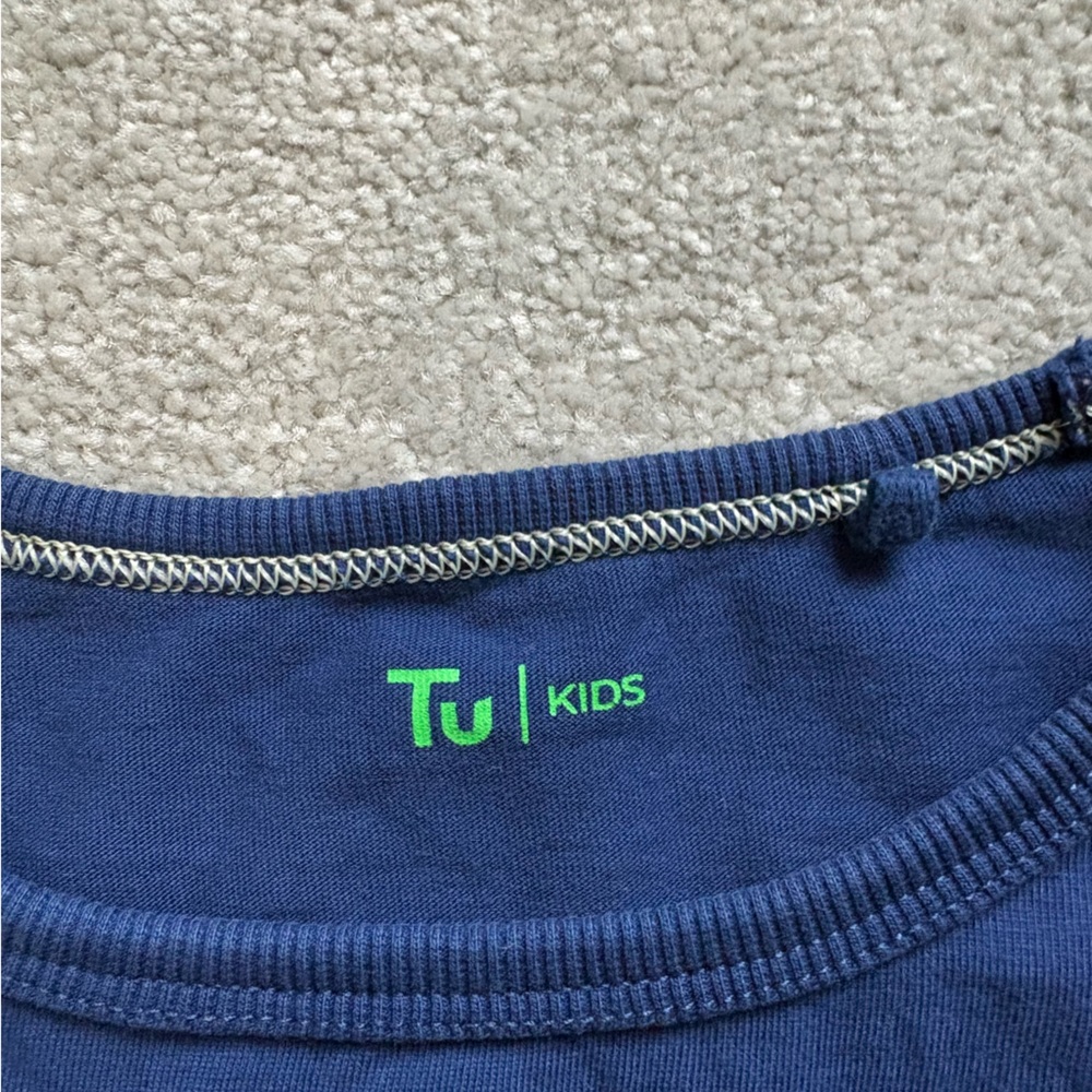 Kids Navy Blue Festive Long Sleeve Tee - Picture 2 of 3